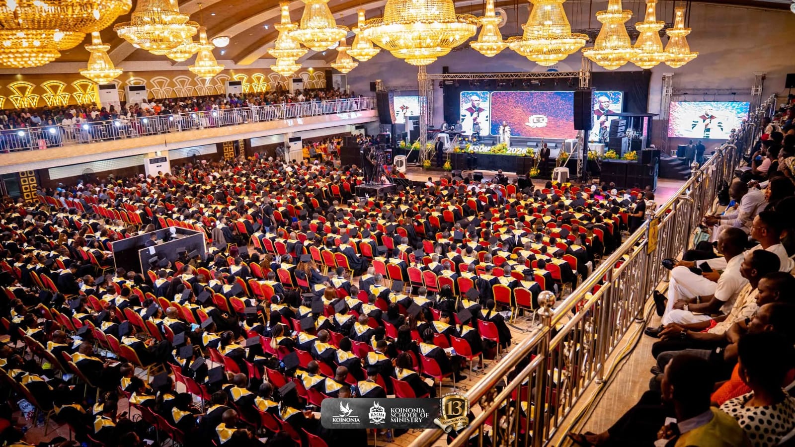 The hall mostly filled with graduants