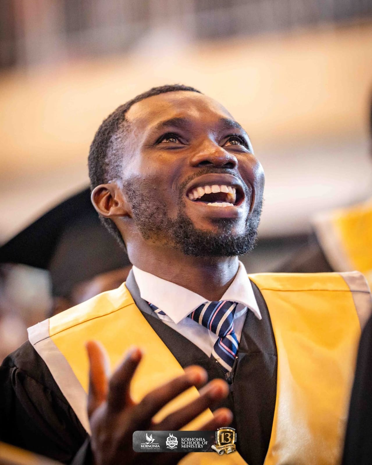 Happy graduant worshipping