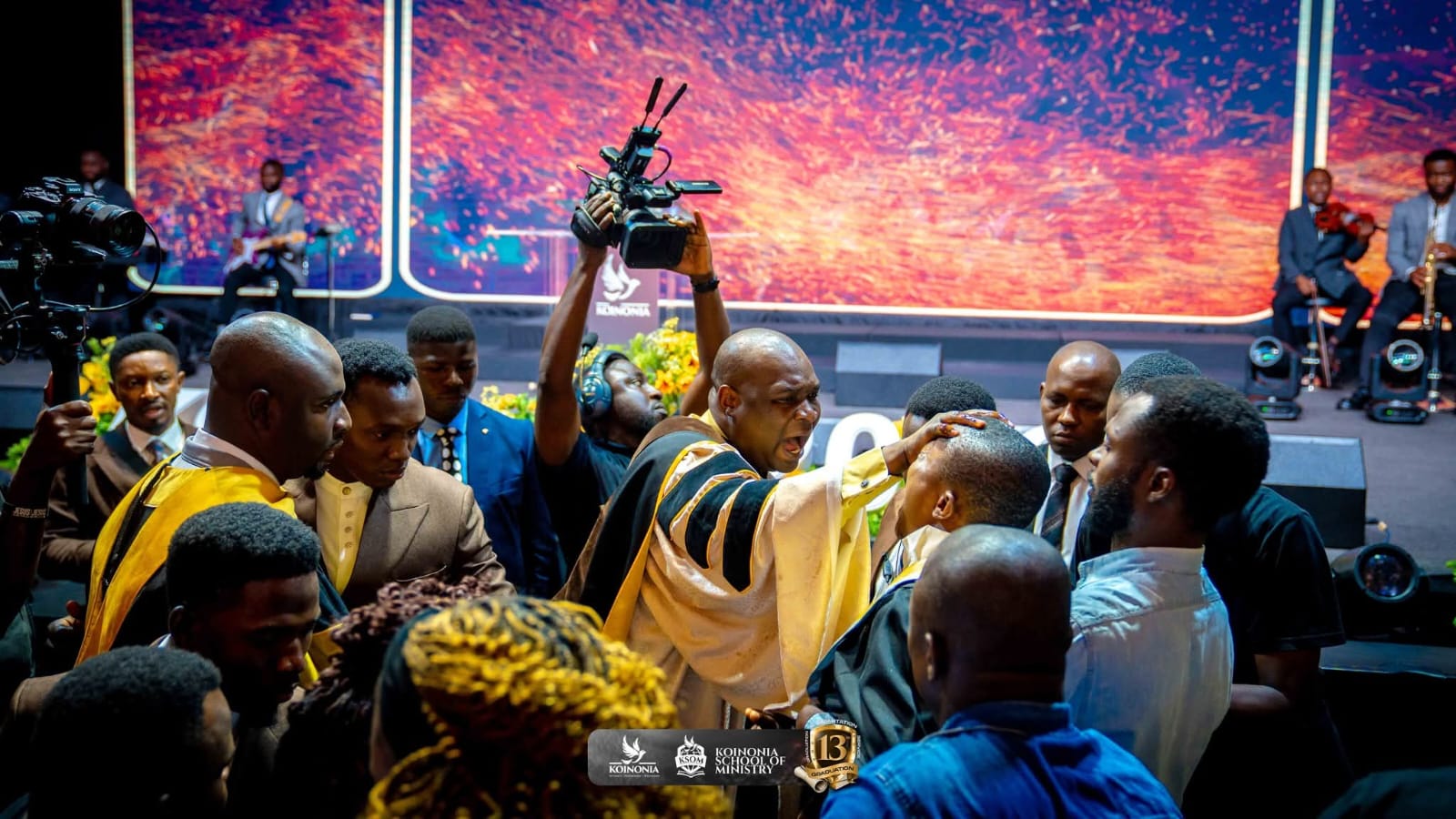 Graduants being imparted by Apostle Joshua Selman