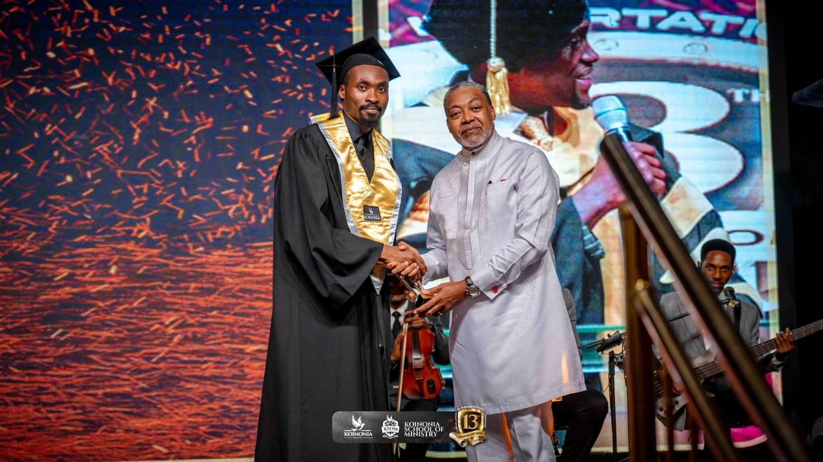 An Award winner receives their gifts