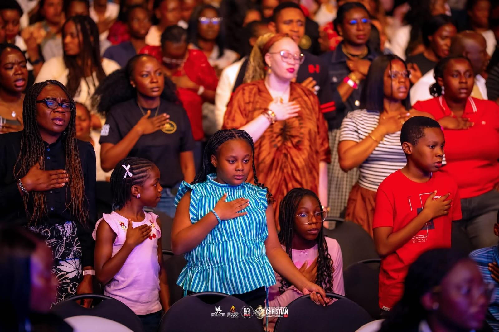 Hands on heart in worship