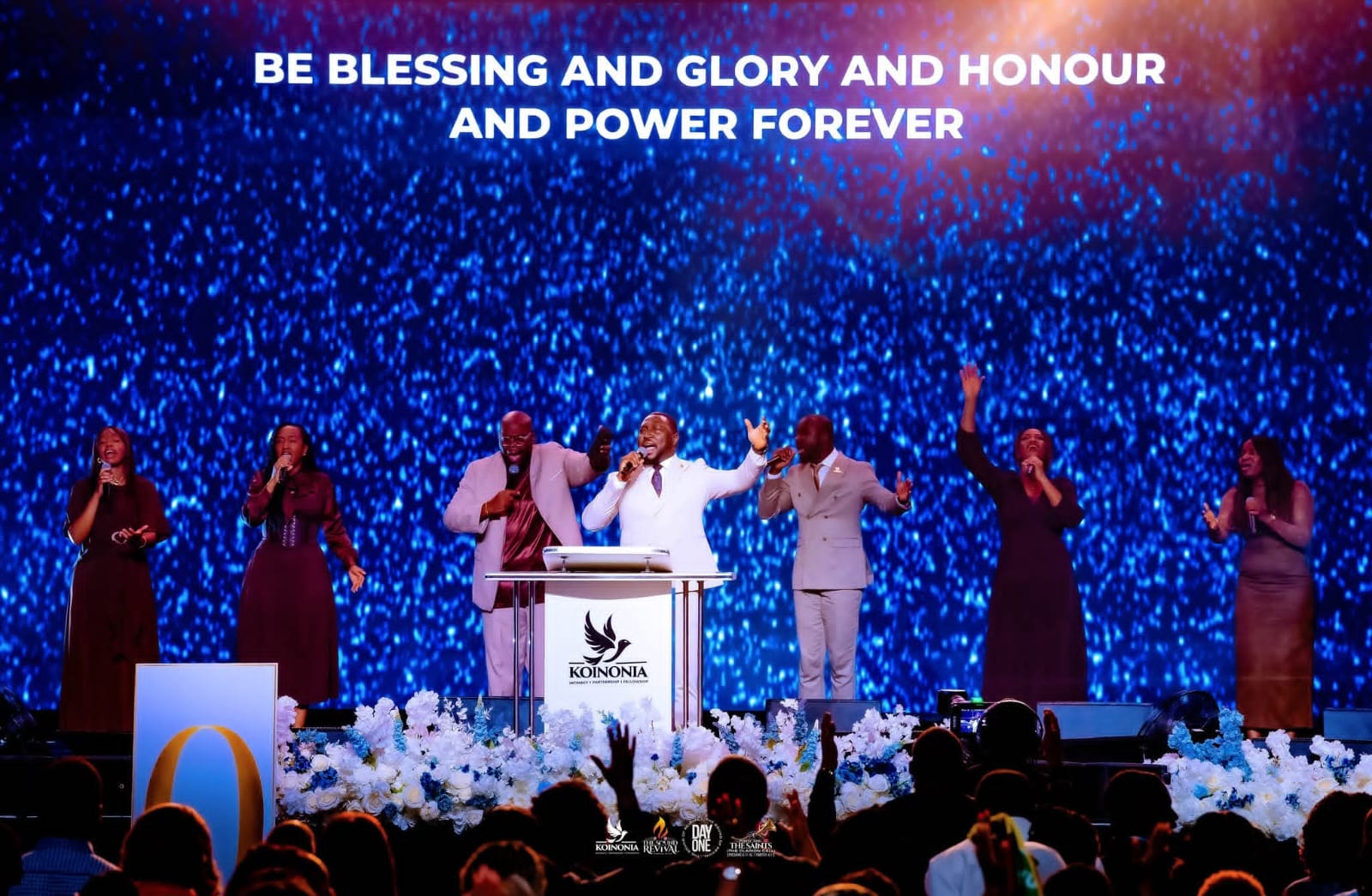 Worship team on stage