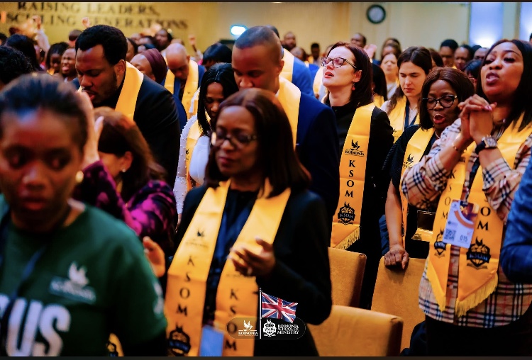Students praying