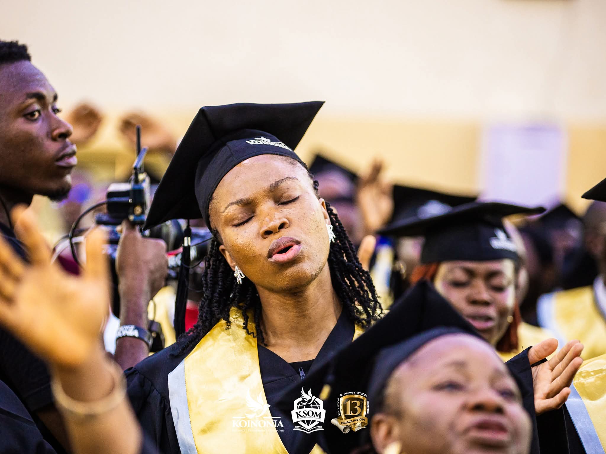 Students worshipping